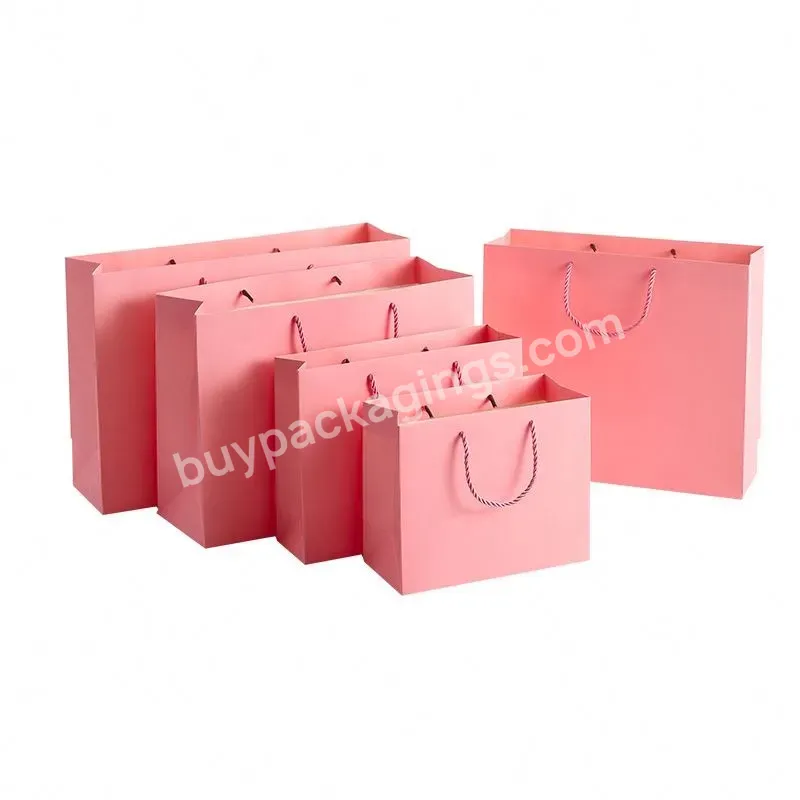 China Manufacturer Hot Selling Reusable Clothing Food Packaging Pink Custom Shopping Gift Paper Bag
