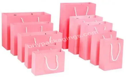 China Manufacturer Hot Selling Reusable Clothing Food Packaging Pink Custom Shopping Gift Paper Bag