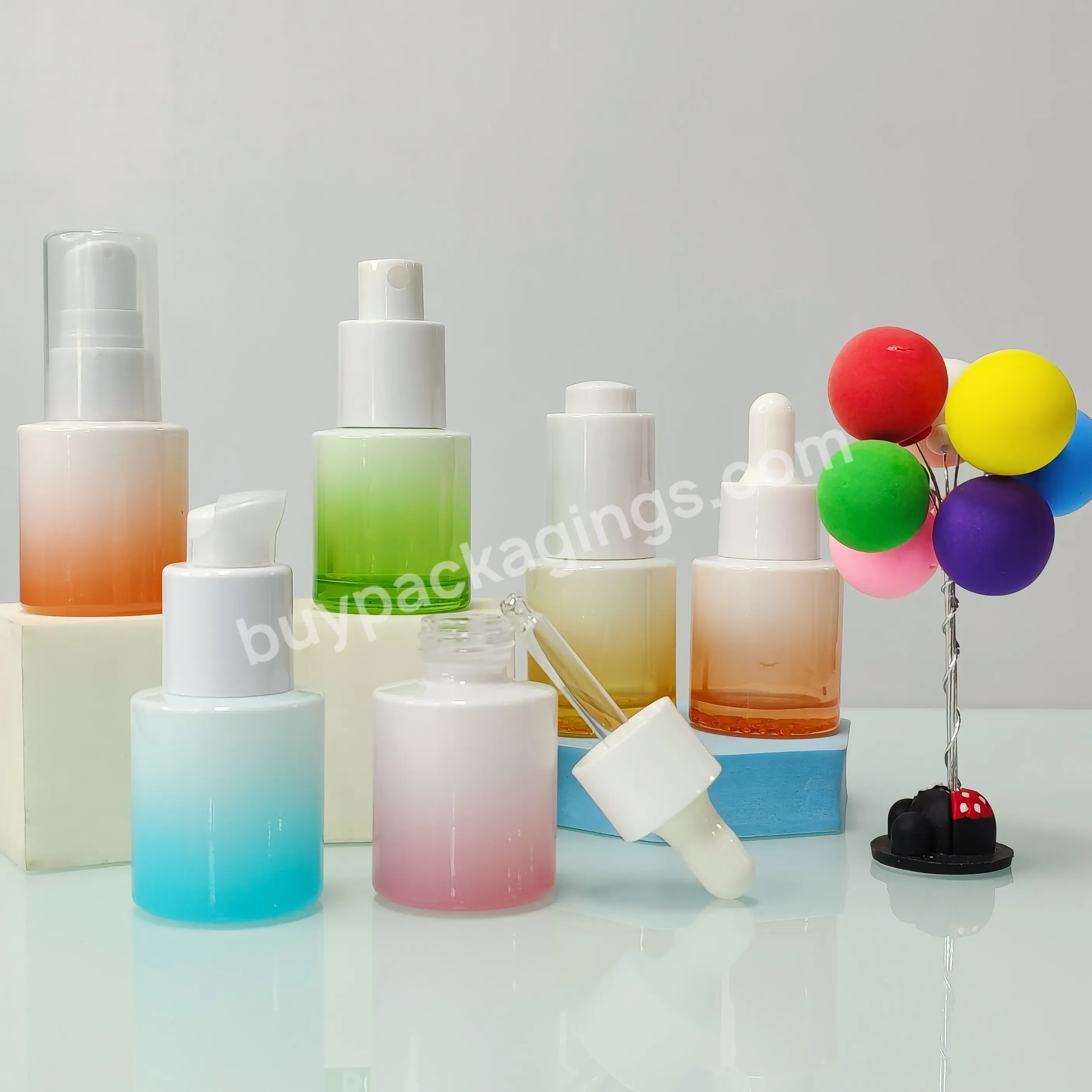 China Manufacturers 20ml Wholesale Empty Cylinder-shaped Essential Serum Hair Oil Glass Dropper Bottle