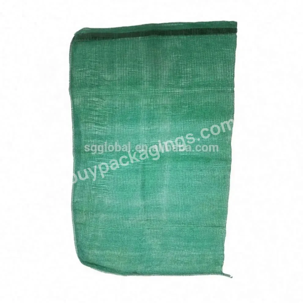 China Oem Pp Tubular Plastic Leno Drawstring Mesh Bag For Packaging Vegetable Onion