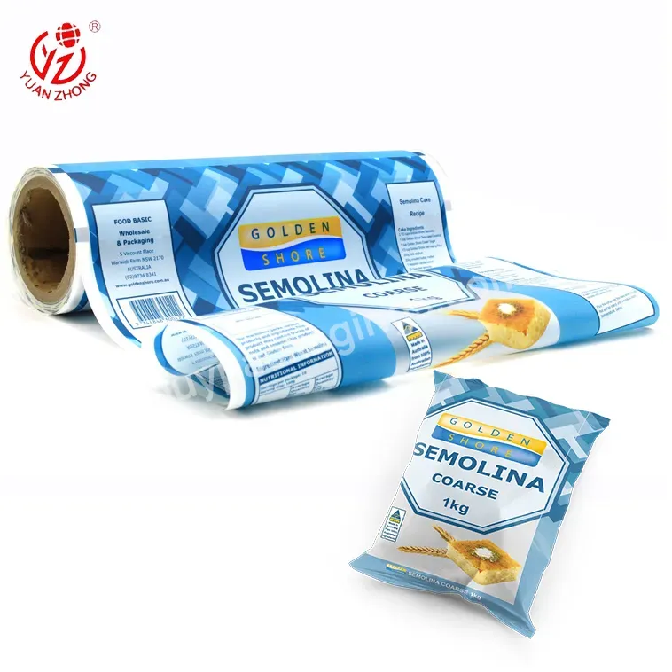 China Printing Factory Custom Print Flour Packaging Material Plastic Laminated Roll Film / Sachet Packaging Film For Food