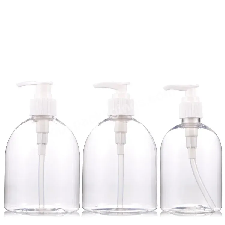 China Supplier Empty 500ml Round Shape Pet Transparent Plastic Hand Sanitizer Foam Pump Bottle