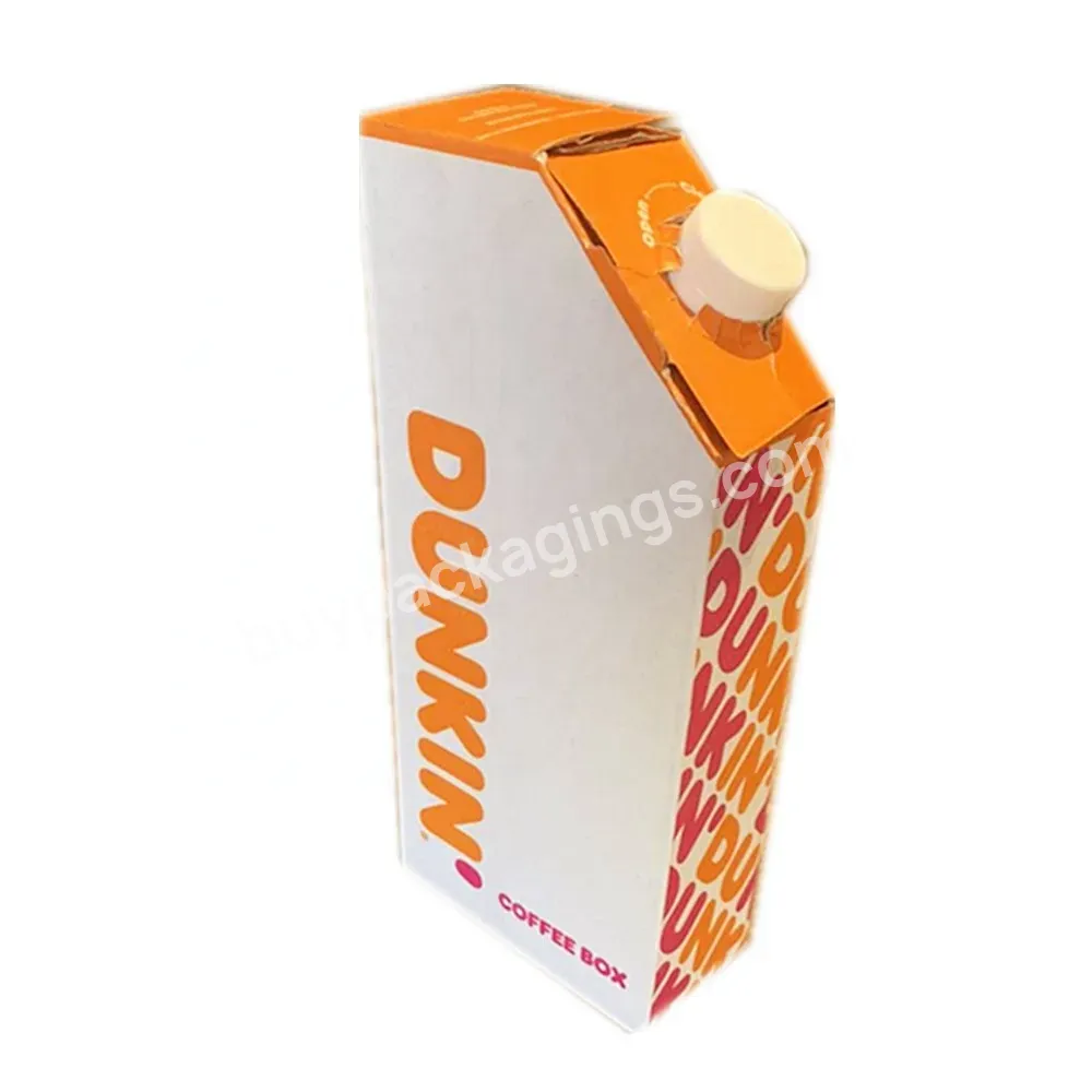 China Supplier Manufacture Eco-friendly Cheap Disposable Paper Coffee Box Dispenser 96oz Coffee To Go Carrier Container