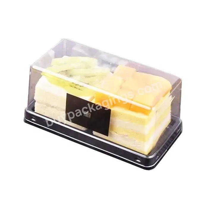 China Supplies Bread Cake Plastic Container For Dessert Disposable Plastic Transparent Pet Plastic Dessert Container With Lid