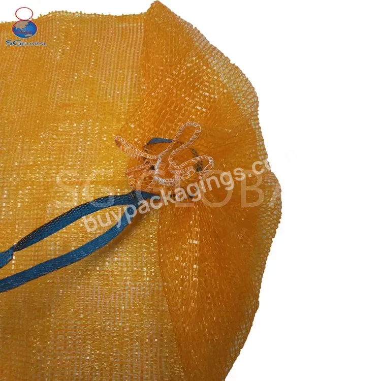 China Wholesale 25kg 50kg Red Green Orange Poly Mesh Fruit Bag