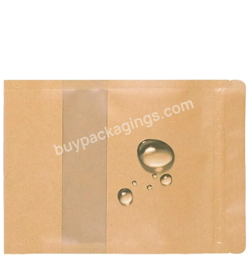 China Wholesale Custom Logo Design White Brown Kraft Paper Bags Packaging Zip Lock Stand Up Pouch In Stock