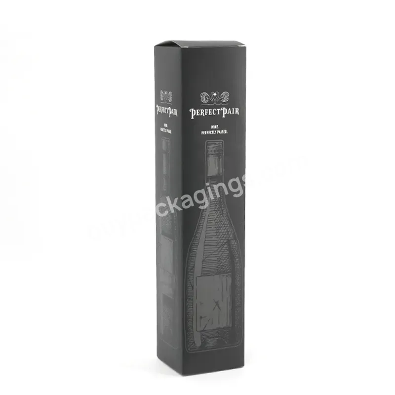 China Wholesale Reasonable Price Matte Black Paper Cardboard Wine Bottle Box Packaging For Single Wine Bottle