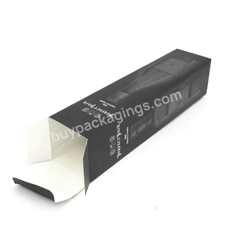 China Wholesale Reasonable Price Matte Black Paper Cardboard Wine Bottle Box Packaging For Single Wine Bottle