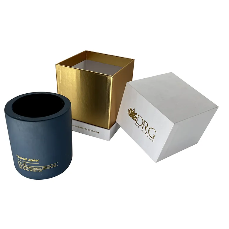 China wholesale recycled high end rigid lid and base scented cosmetic candle gift packing box