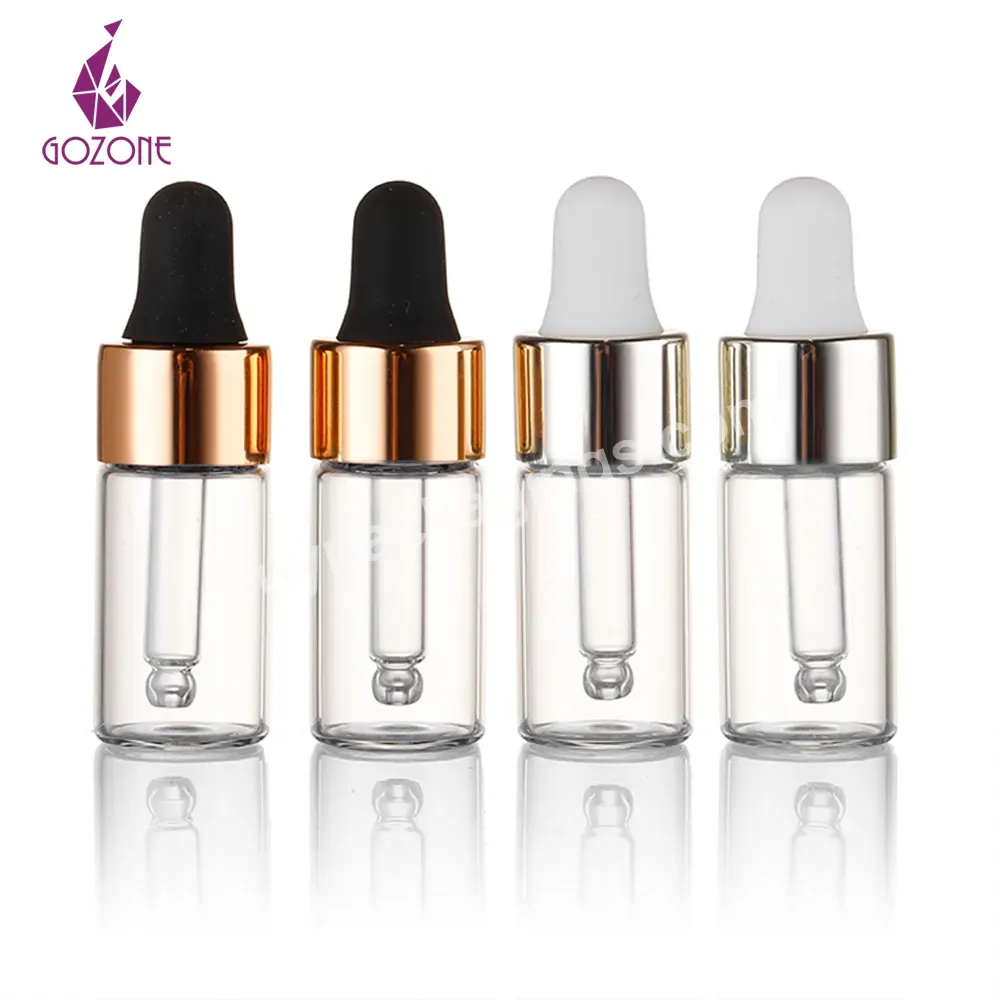 Chinese Factory 3ml Dropper Mini Dropper Oil Glassbottles With Dropper Serum Bottle