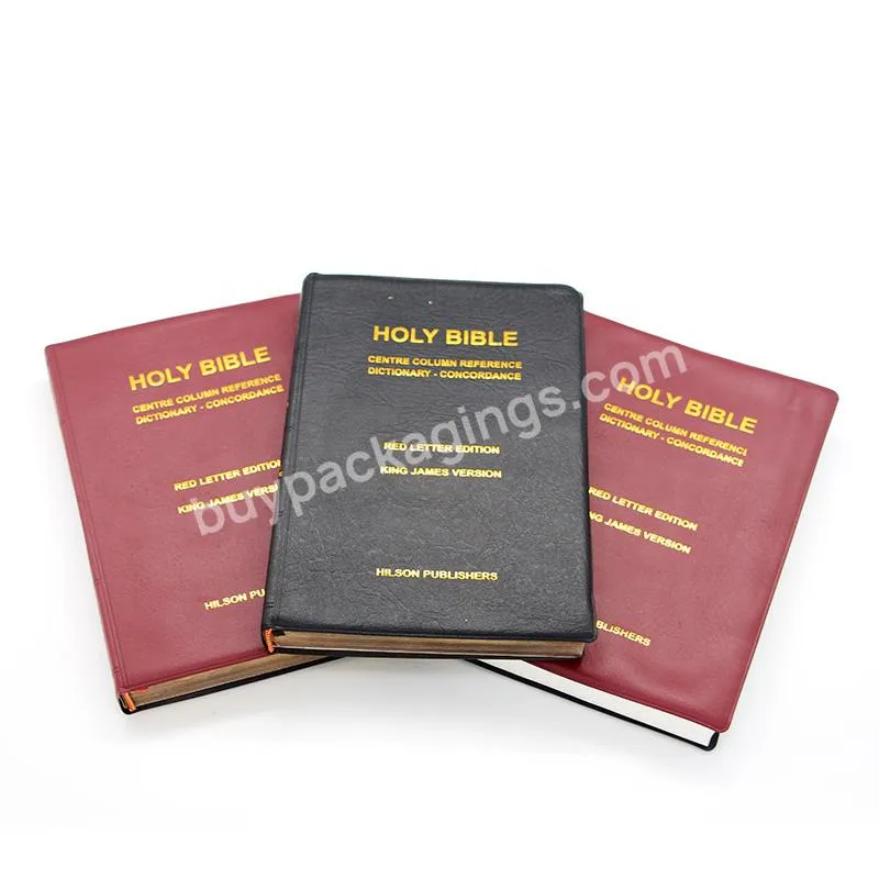 Chinese factory custom logo bibles new design PU leather hardcover bible hot selling holy bible book printing