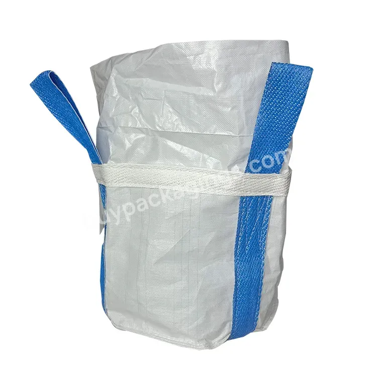 Chinese Manufacturer White Ton Bag Top Skirt With Charge Cross Corner Loop Pp Woven Jumbo Bag