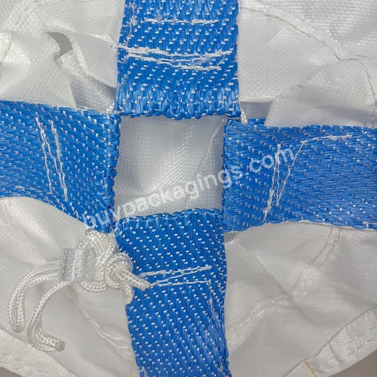 Chinese Manufacturer White Ton Bag Top Skirt With Charge Cross Corner Loop Pp Woven Jumbo Bag