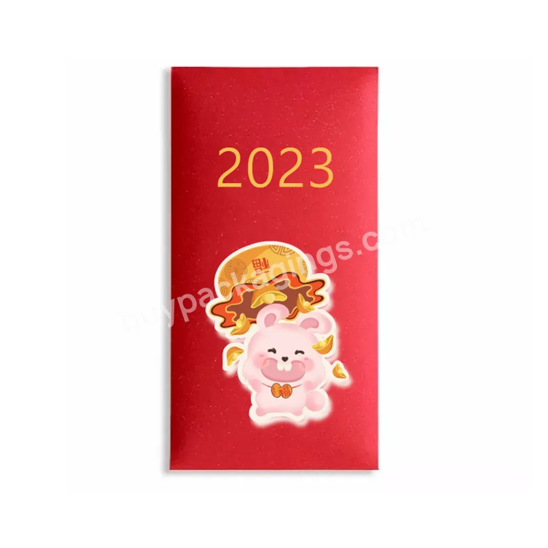 Chinese New Year 2024 Customized Paper Red Envelopes Lucky Money Envelope Hot Stamp Red Packet