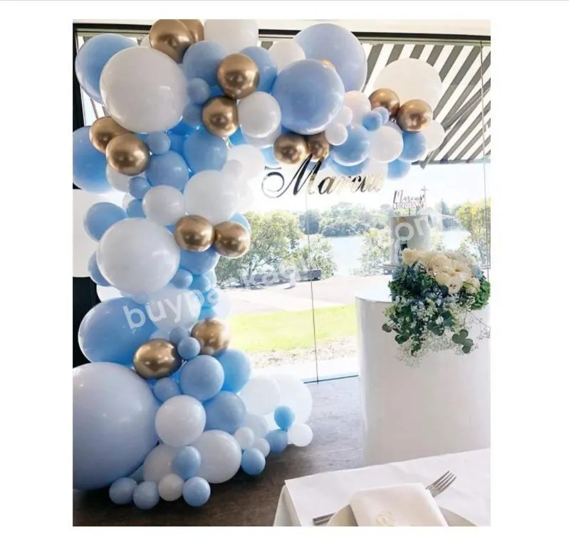 Chinese New YearCHRISTMASeasterfathers day Blue Gold and White DIY Balloon Arch Garland Kit Party Decoration