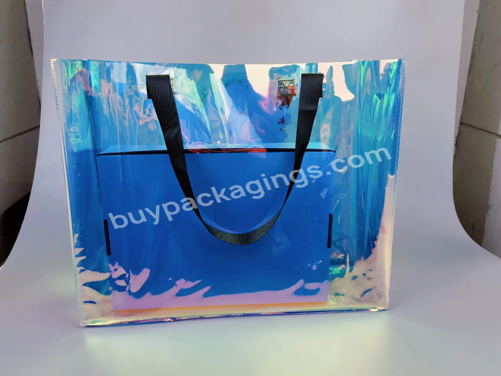 Chinese Supplier Custom Luxury Holographic Tote Wedding Gift Bag Wig Packaging Bag