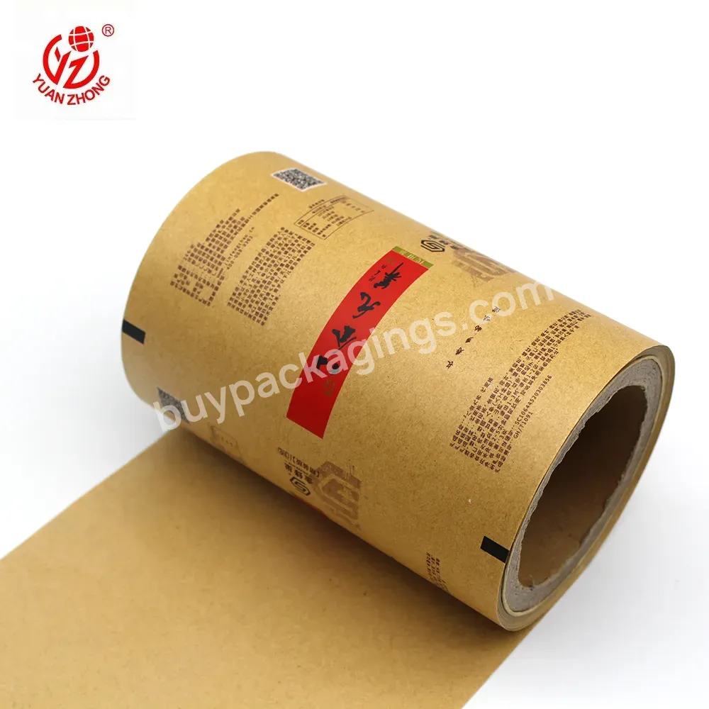Chinese Supplier Laminating Kraft Paper Packing Material Custom Printing Roll Film For Tea Bags Packaging