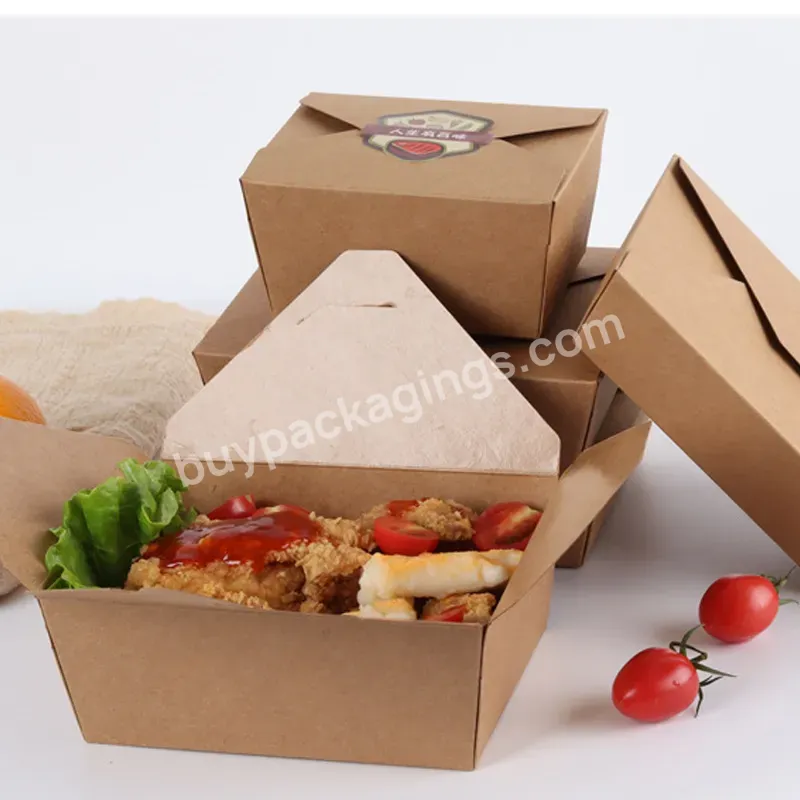 Chinese Takeout Box Eco Food Kraft Paper Box Restaurant Takeout Containers