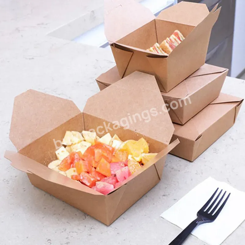 Chinese Takeout Box Eco Food Kraft Paper Box Restaurant Takeout Containers