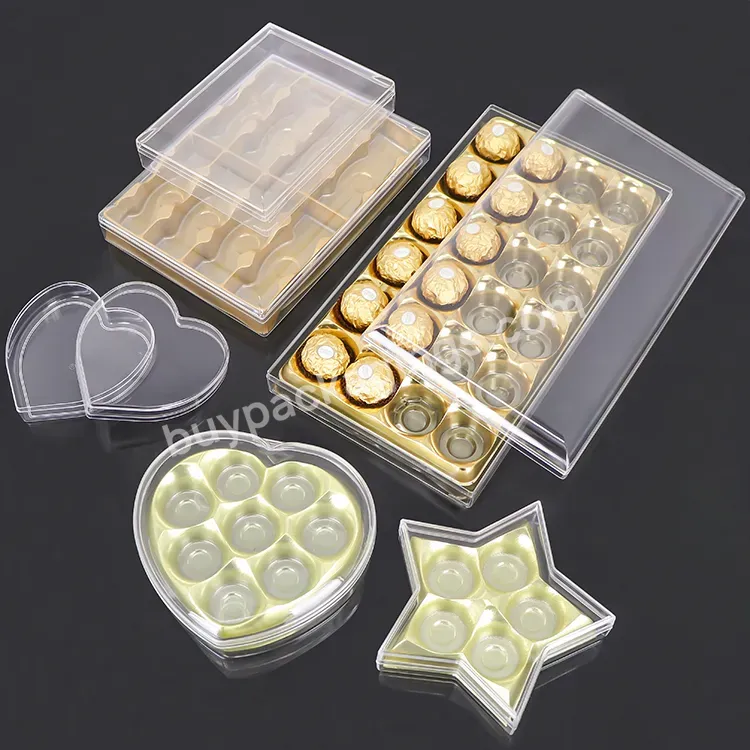 Chocolate Baked Foods Packing Plastic Case For Christmas Cookie Box Candy Chocolate Macaron Packaging Box Transparent Cake Box