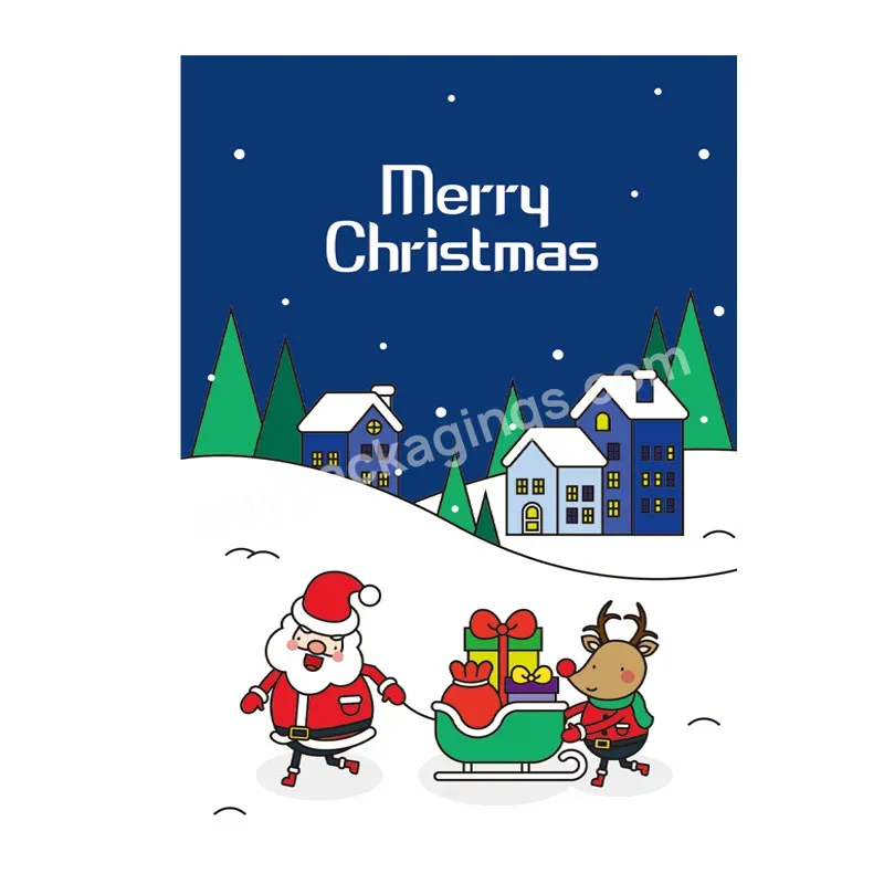 Christmas Cartoon Greeting Card Santa Claus Greeting Card Christmas Greeting Card And Envelope