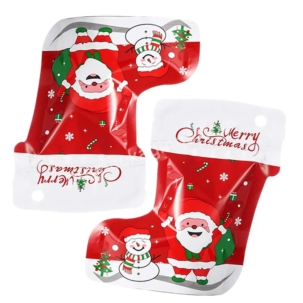 Christmas Decorations,8x13 With Ziplock Bag With Hole,Bolsa De Plstico En Forma De Sock