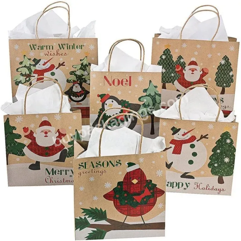 Christmas Gift Bag With Window Cheap Custom Printed Luxury Paper Shopping Bag Low Cost Paper Bag Color Logo Print Packaging