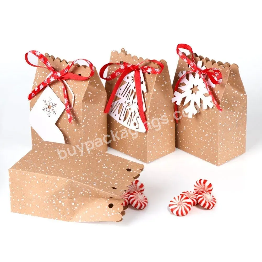 Christmas Gift Bags Kraft Paper Box For Treats Christmas Present Favor Boxes Candy Bags For Coworker Students Teachers Kids Good