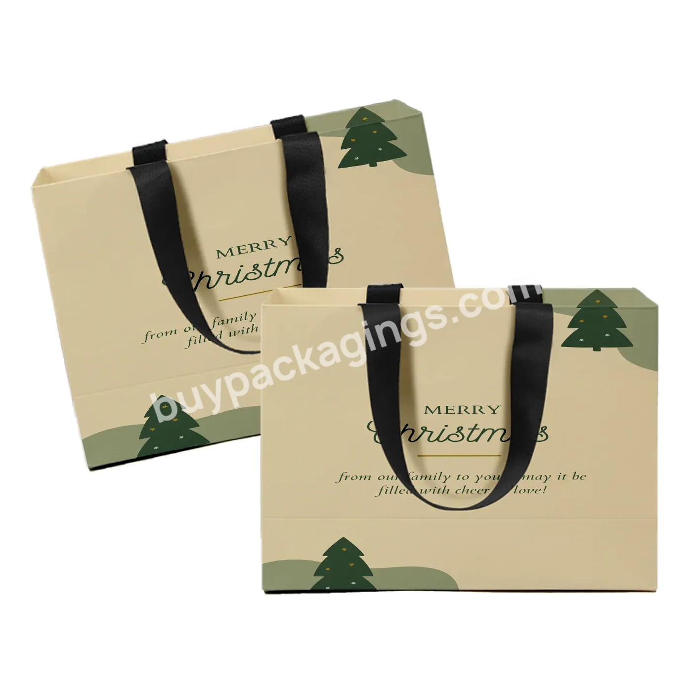 Christmas Gift Low Price Custom Reasonable Price Fashion Full Color Luxury Kraft Shopping Bags With Logos Recyclable