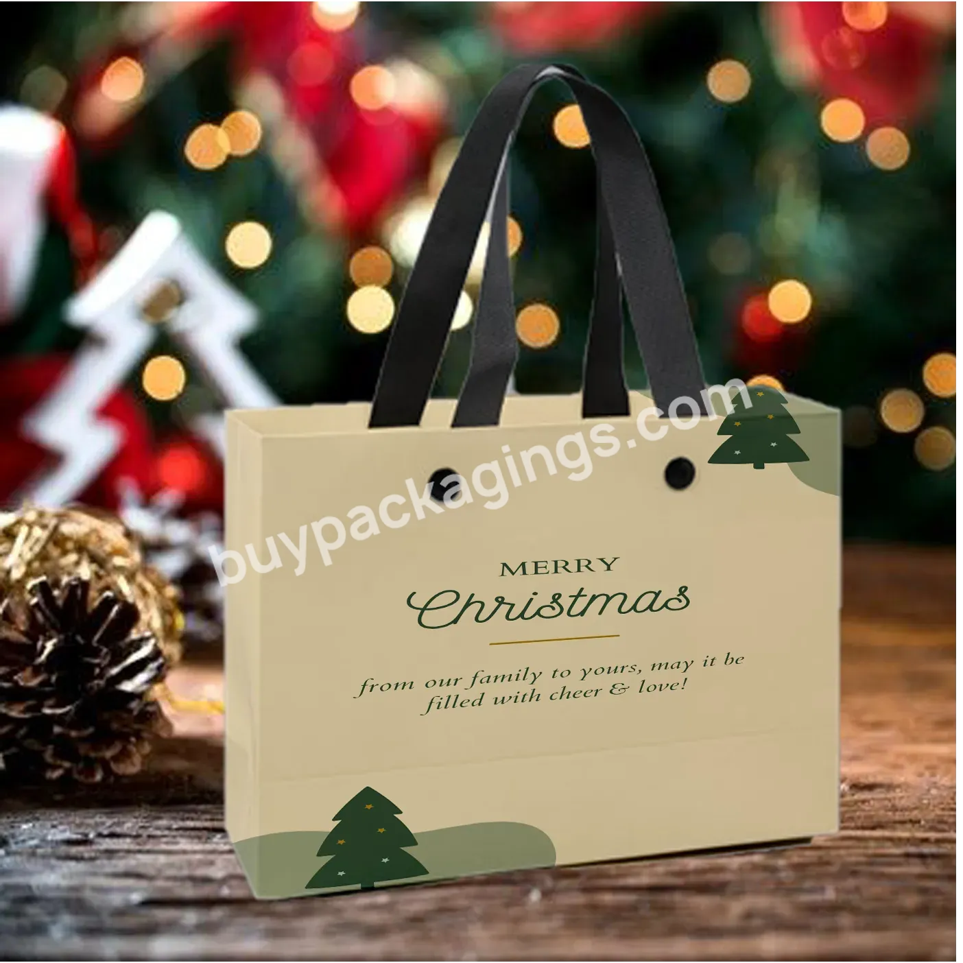Christmas Gift Low Price Custom Reasonable Price Fashion Full Color Luxury Kraft Shopping Bags With Logos Recyclable