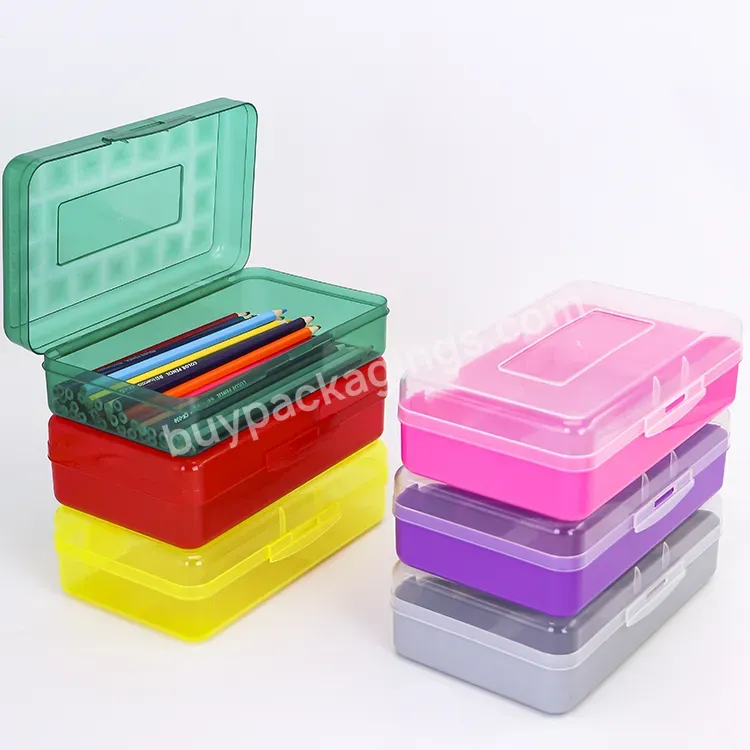 Christmas Gifts Customized Personalized Big Capacity Desk Organizer Plastic Pencil Cases Pen Storage Box For Kids Pen Case