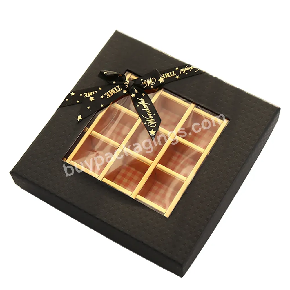 Christmas Party Gift Packaging Box Clear Window Candy Transparent Carton Wedding Grid Festive Chocolate Gift Box Valentine's Day