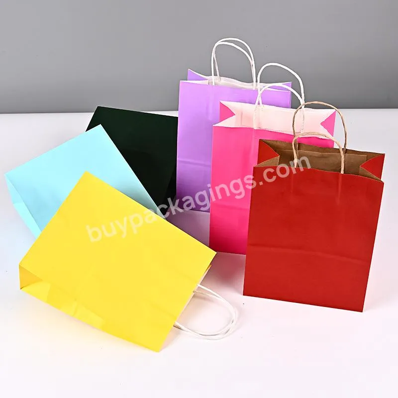Christmas Printing Bread Paper Window With Logos Custom Wholesale Gift Square  Handle White Kraft Shopping Bags