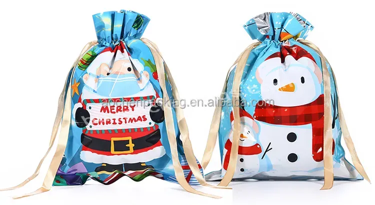 Christmas Products Festive Party Supplies,Reusable Drawstring Bag,Xmas Accessories Gift Bags