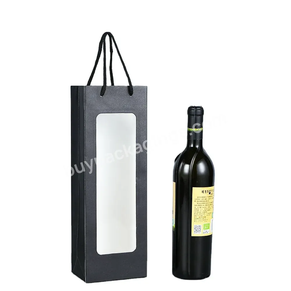 Christmas Tote Bag Plain Paperboard Flower Wine Kraft Paper Red Wine Packaging Bags For Gift Wine Bag