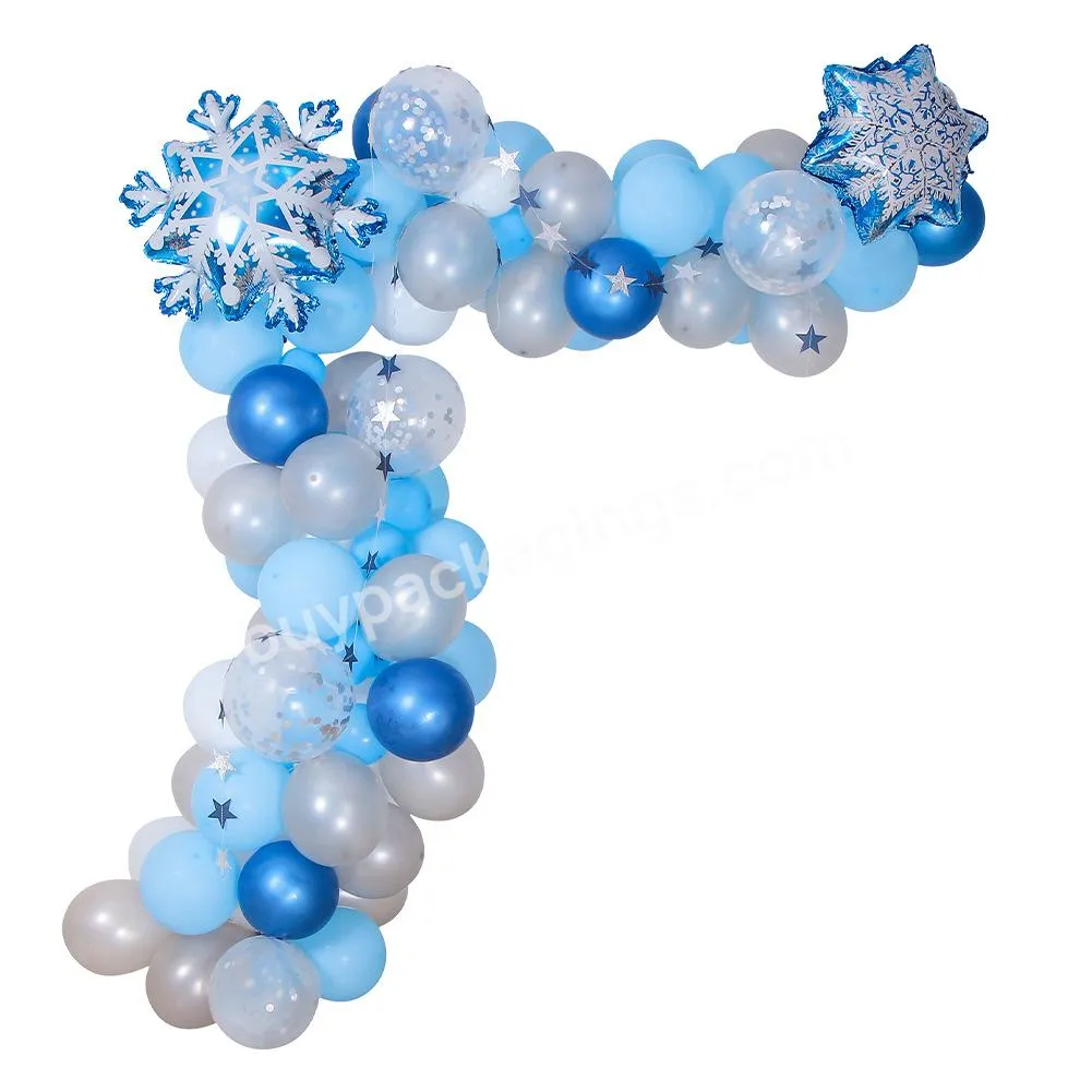 Christmas Winter Snowflake Frozen Bule Birthday Ballons Balloons Arch Kit Garland Decoration