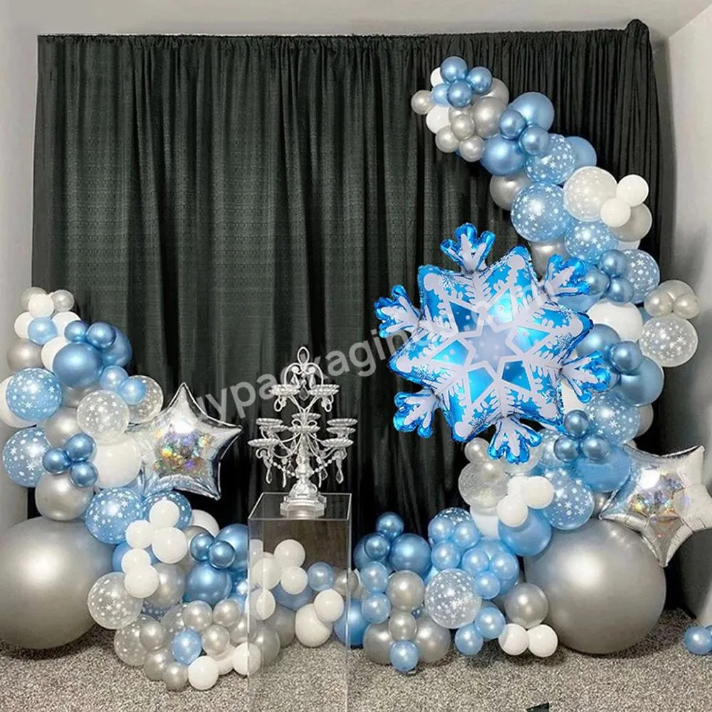 Christmas Winter Snowflake Frozen Bule Birthday Ballons Balloons Arch Kit Garland Decoration