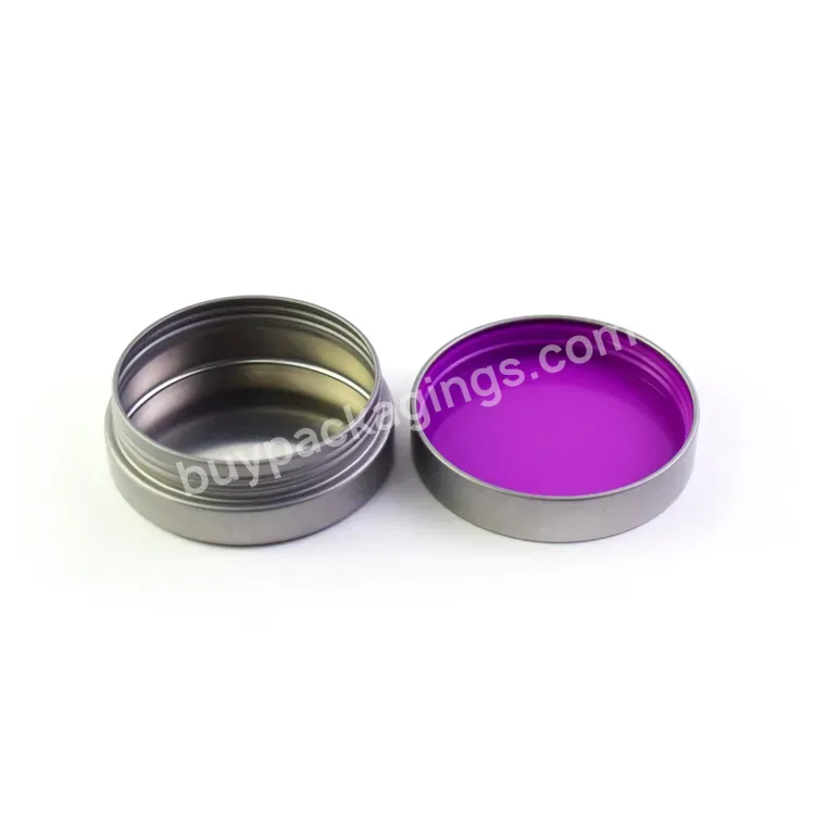 Circle Printed Food Storage Sliver And Purple Red Inside 10g 250g Custom Embossed Tin Jar Galvanized Aluminum Tin Jar With Lid