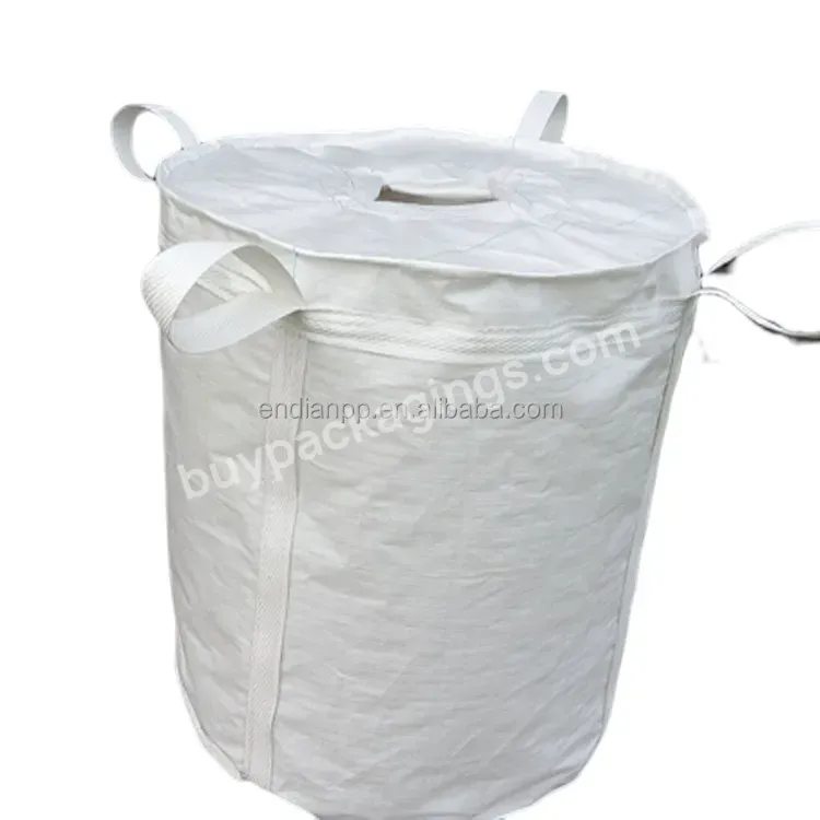 Circular Pp Super Sacks Fibc 1.5 Ton Big Jumbo Bag With Spout For Powder Granule Pellet