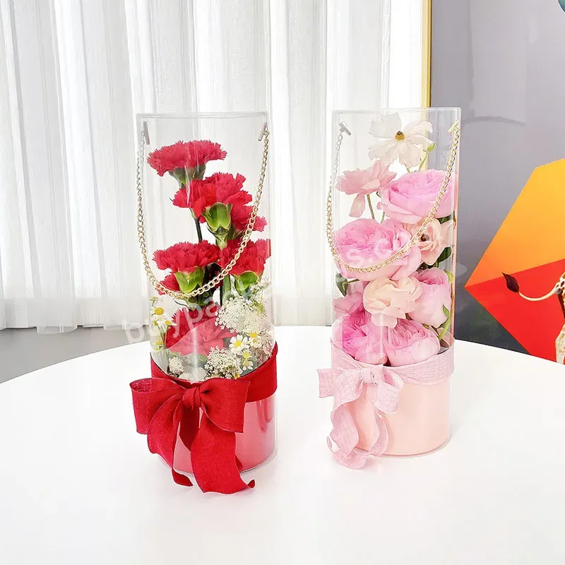 Circular Transparent Hand-held Flower Case For Salon Rose Bouquets And Floral Arrangements Valentine's Day