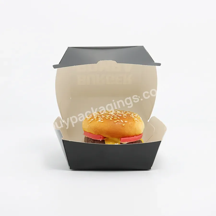 Clam Shell Burger Packaging Box Custom Disposable Cardboard Hamburger Packaging Box