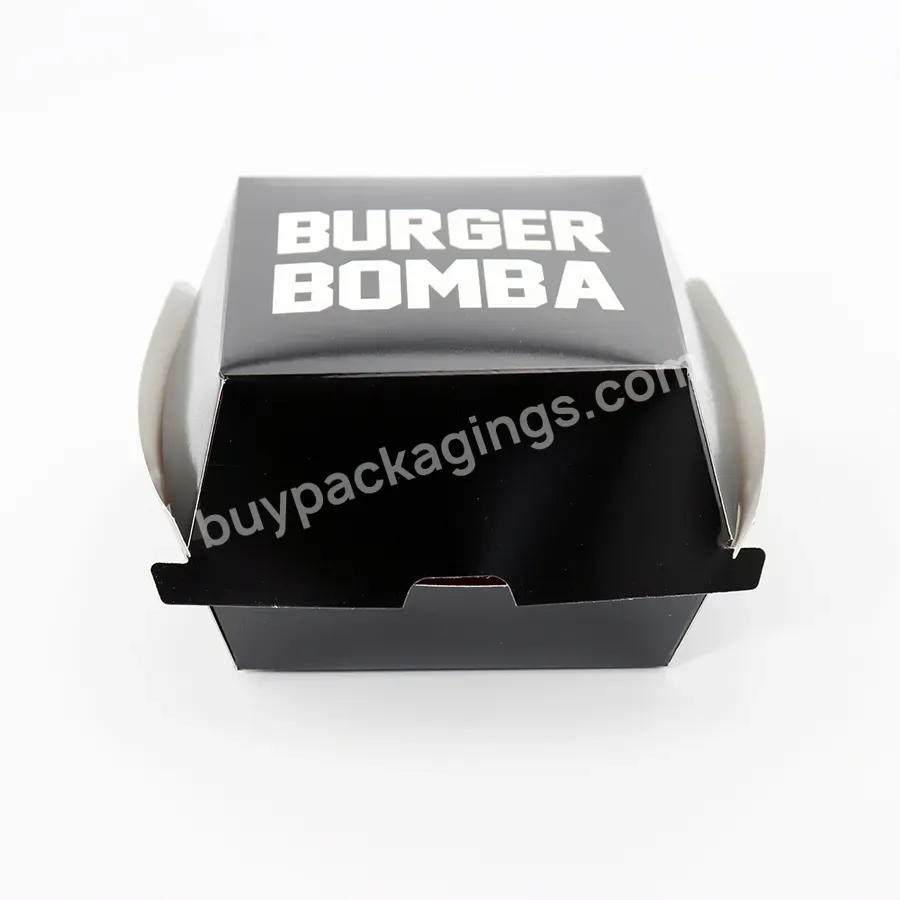 Clam Shell Burger Packaging Box Custom Disposable Cardboard Hamburger Packaging Box