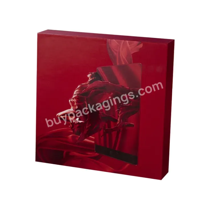 Classic Burgundy Red Paper Gift Box Custom Luxury Love Ribbon Gift Box