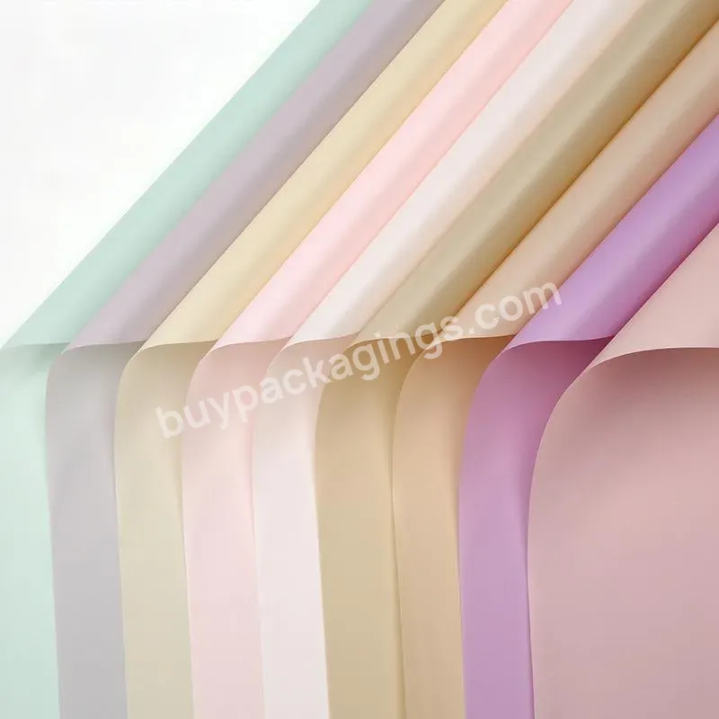 Classical Korean Style 58*58cm Waterproof Translucent Pure Color Flower Wrapping Paper For Florist Wrapper