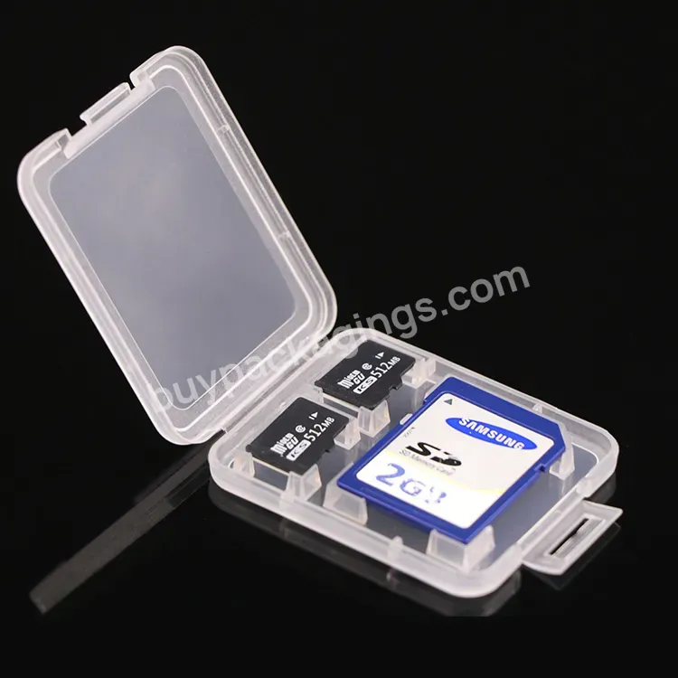 Clear 7.5mm Custom Logo Plastic 3 Slots Tf Memory Card Case Sd Card Holder For Micro Sd Sdhc Sdxc Sdxc Sdhc Tf Xqd