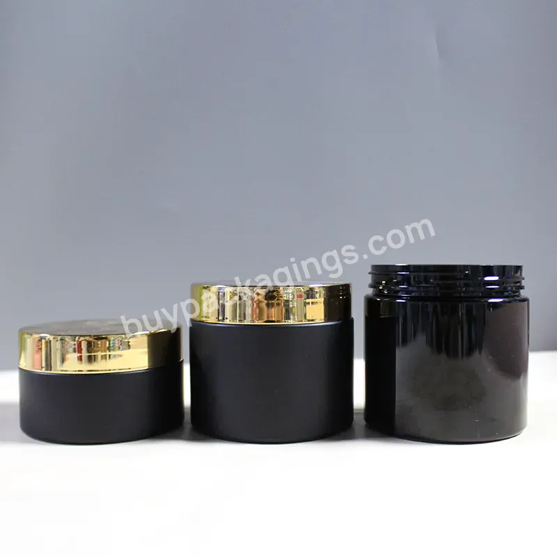 Clear Amber Black Pots Cosmetic Body Scrub Container Empty Pet Plastic Jars With Silver Gold Lids