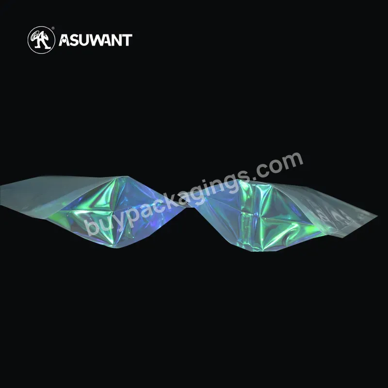 Clear Bags Holographic Laser Custom Plastic Smell Proof Edible 3.5g Packaging Mylar Bags With Zipper