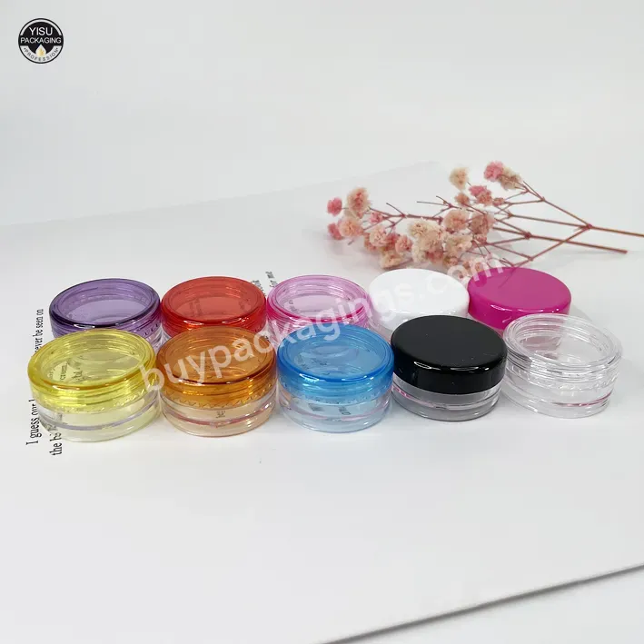 Clear Blue Pink Yellow Black Red Green Cosmetic Cream 3g 5g 10g 15g 20g Round Square Bottom Sample Small Ps Plastic Jar