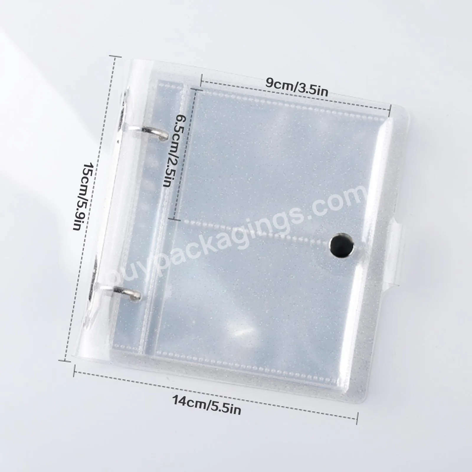 Clear Book File Folder Transparent Photo Card Binder Custom A5 6 Rings 12 Pocket Mini Pvc 5x7 Photo Album