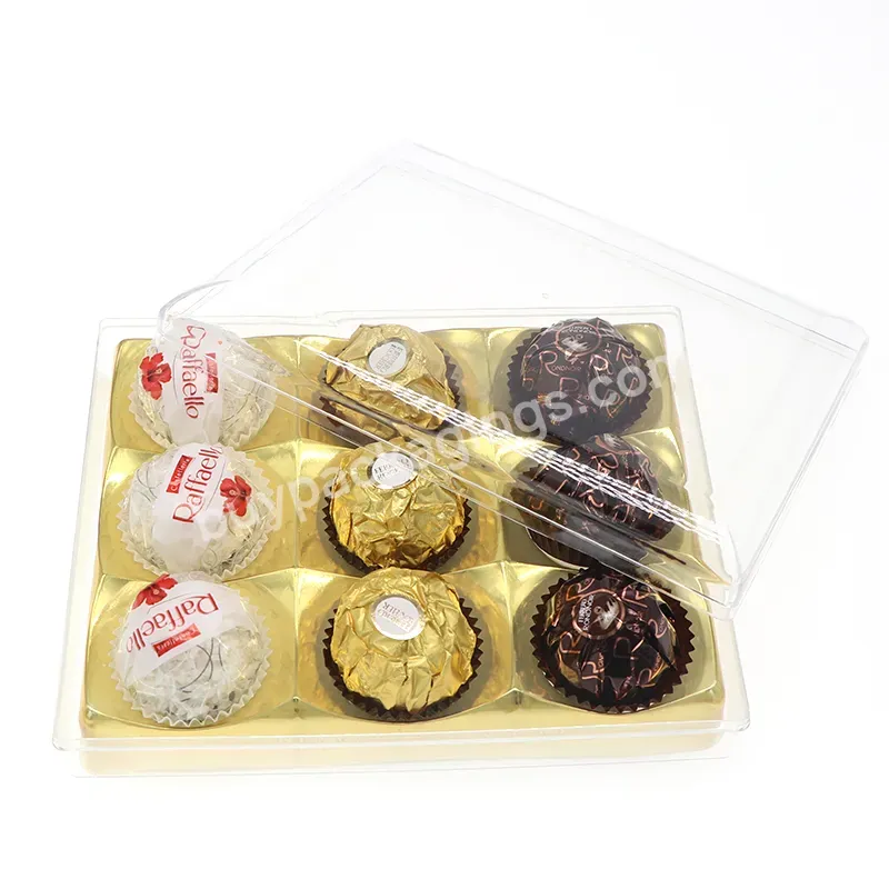 Clear Candy Nuts Confection Container Packaging Box For Ferrero Rocher Candy Dessert Storage Case Sweet Chocolate Box